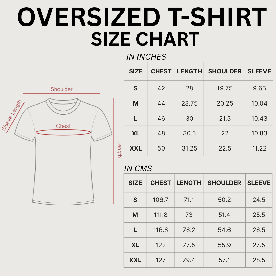 Oversized Size Chart