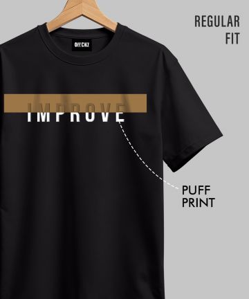 Improve Black Regular T Shirt