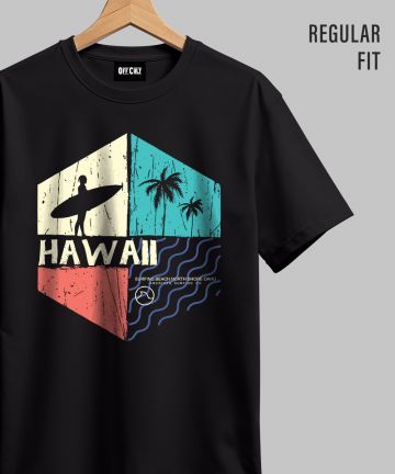 Hawaii Black Regular T Shirt