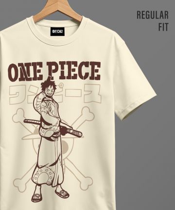 One Piece Luffy Off White Regular T Shirt