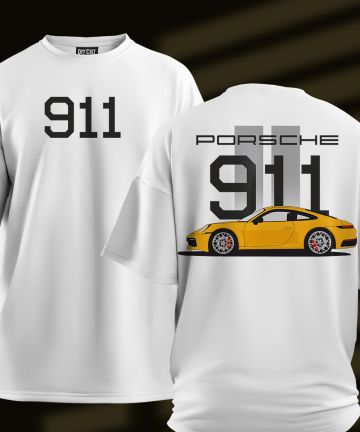 Porsche 911 White Oversized T-Shirt
