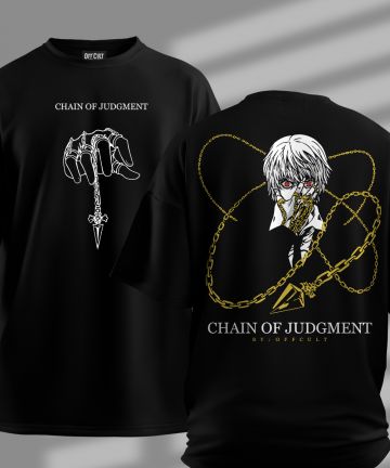 Chain Of Judgment Black Oversized T-Shirt