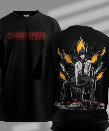 Aki Hayakawa Chainsaw Black Oversized T-Shirt