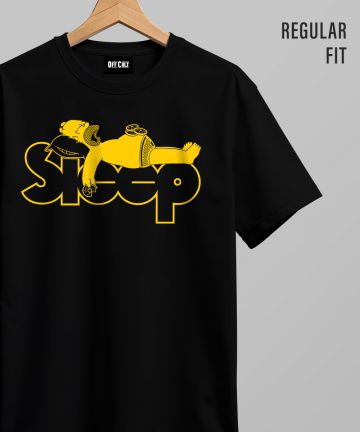 Sleep Black Regular T Shirt