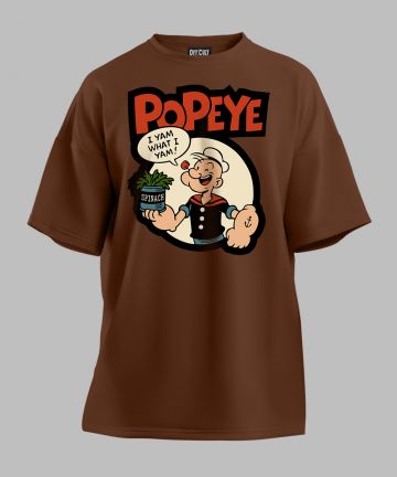 Popeye Mocha Oversized T Shirt