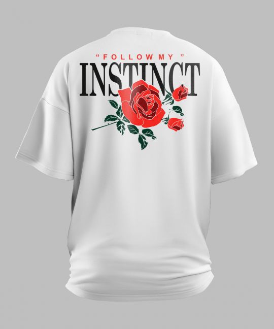 Follow My Instinct White Oversized T Shirt Image 3