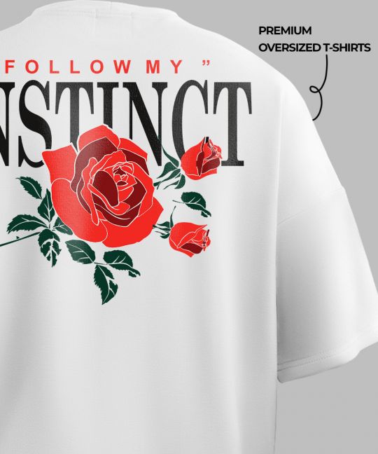 Follow My Instinct White Oversized T Shirt Image 4