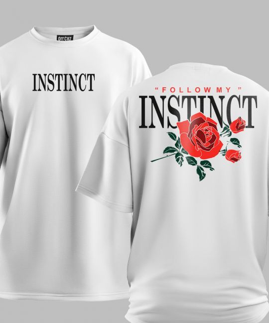 Follow My Instinct White Oversized T Shirt Image 1