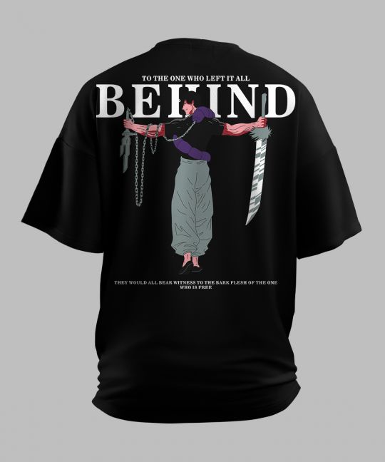 Behind The One Black Oversized T Shirt Image 3