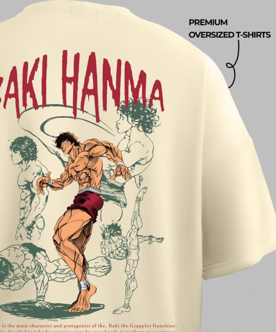 Baki Hanma Off White Oversized T Shirt Image 5