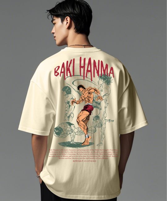 Baki Hanma Off White Oversized T Shirt Image 4