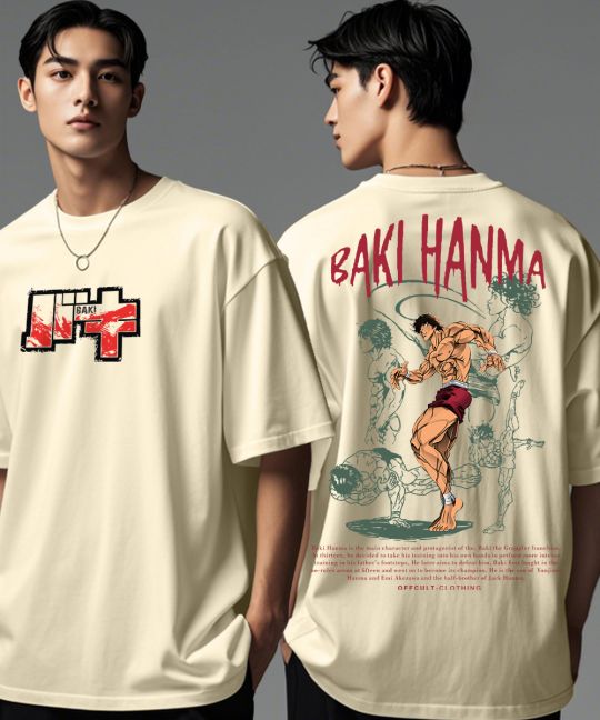 Baki Hanma Off White Oversized T Shirt Image 1