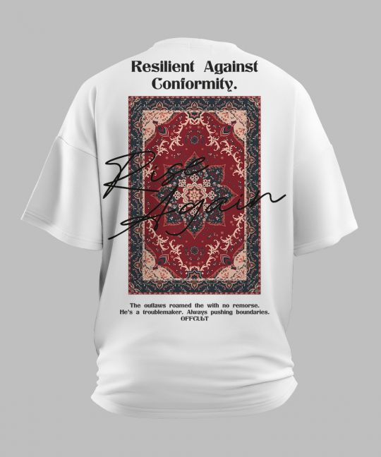 Rise Again White Oversized T Shirt	 Image 4