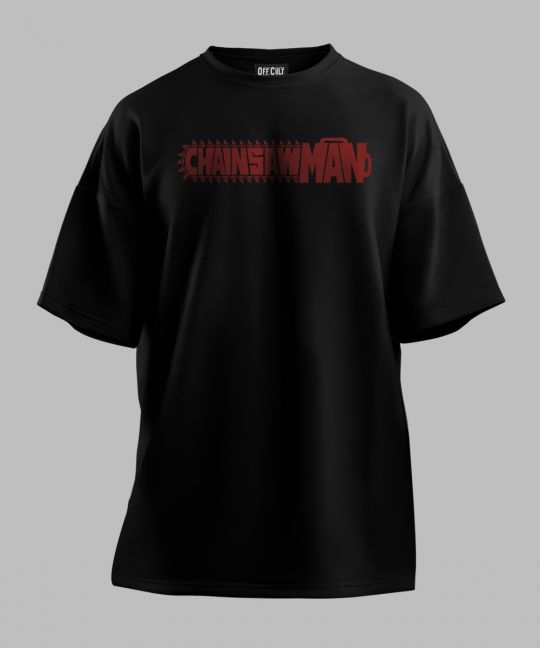 Aki Hayakawa Chainsaw Black Oversized T-Shirt Image 2