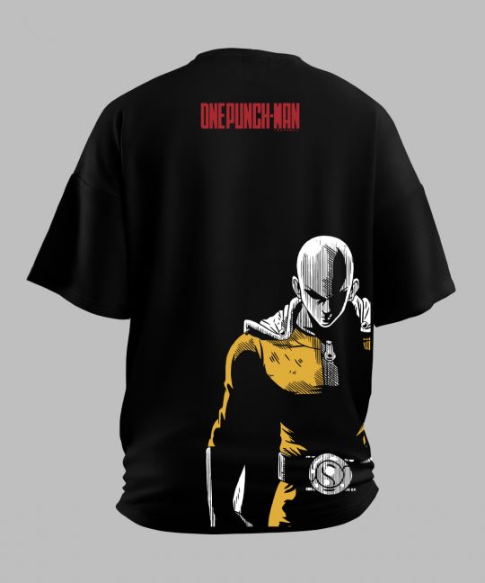 One Punch Man Black Oversized T Shirt Image 3