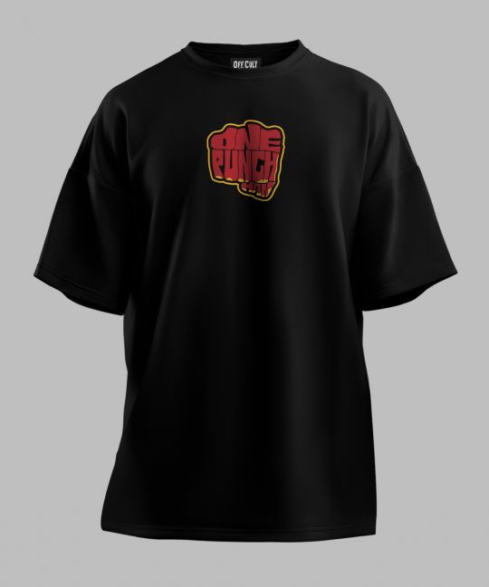 One Punch Man Black Oversized T Shirt Image 2
