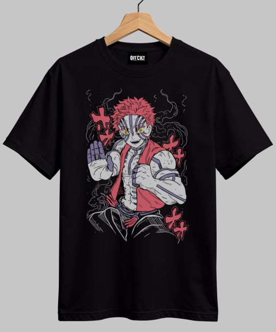 Demon Slayer Akaza Black Regular T Shirt Image 2