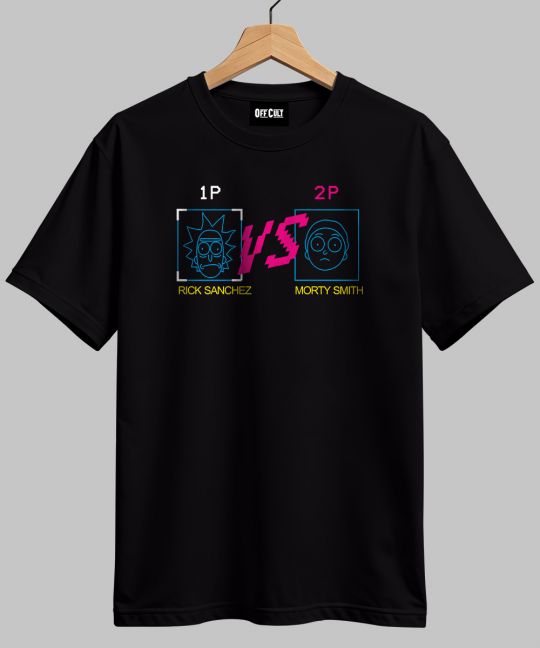 Rick and Morty PvP Black Regular T Shirt Image 2