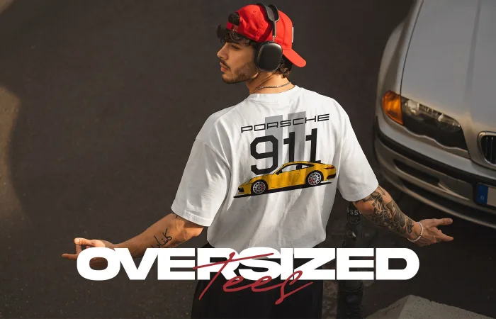 Oversized tees — campaign banner