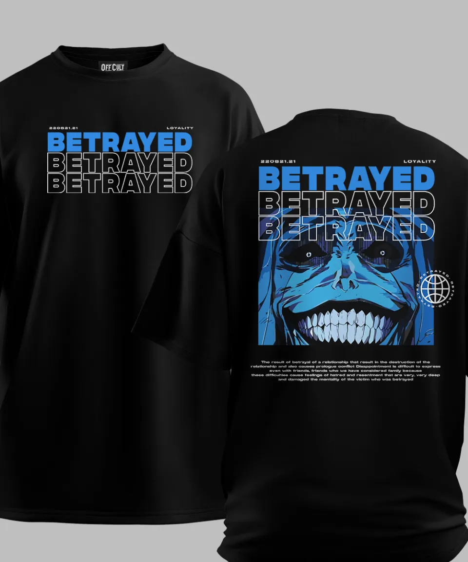 Betrayed Black Oversized T Shirt