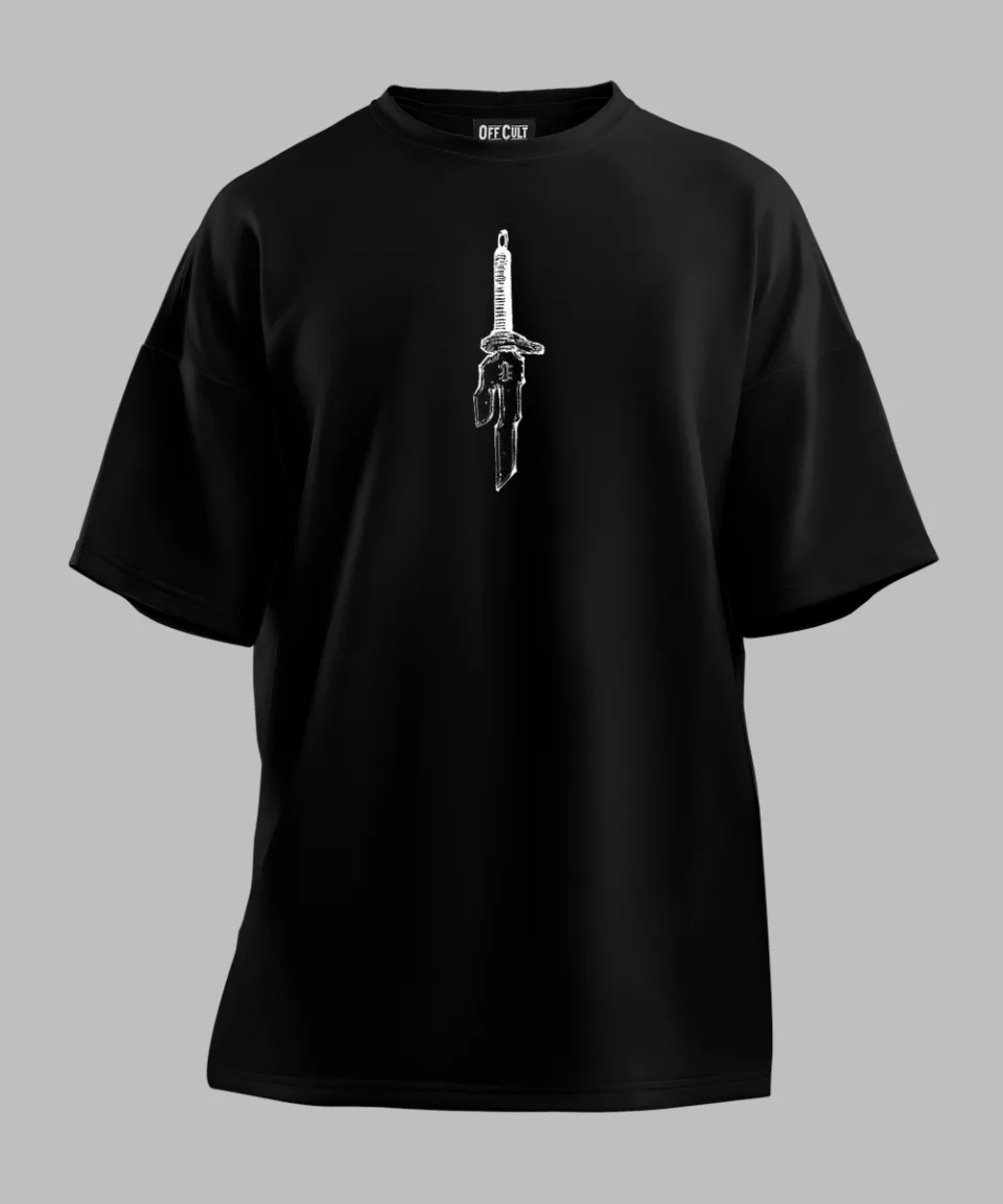 Behind The One Black Oversized T Shirt — back