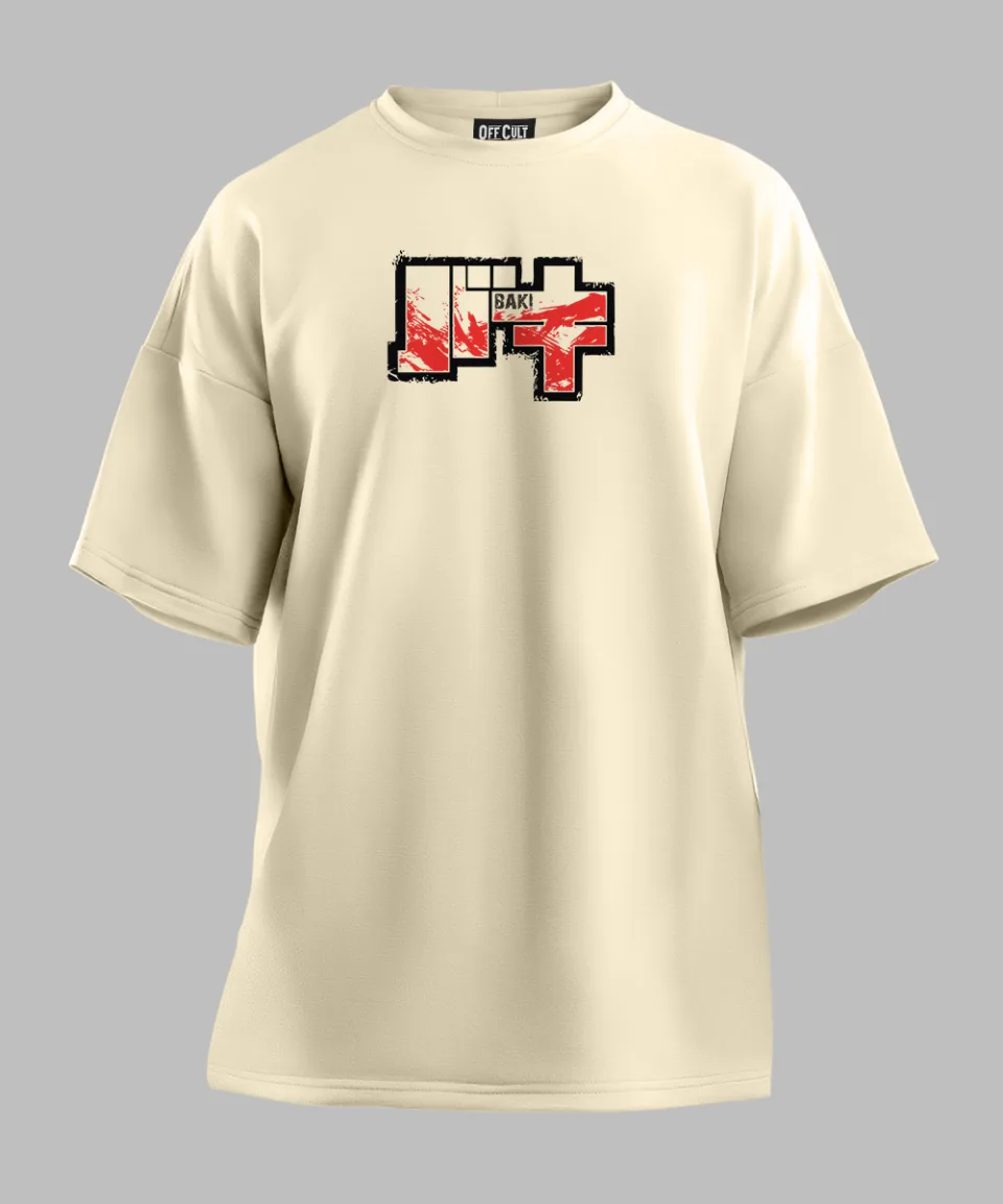 Baki Hanma Off White Oversized T Shirt — detail