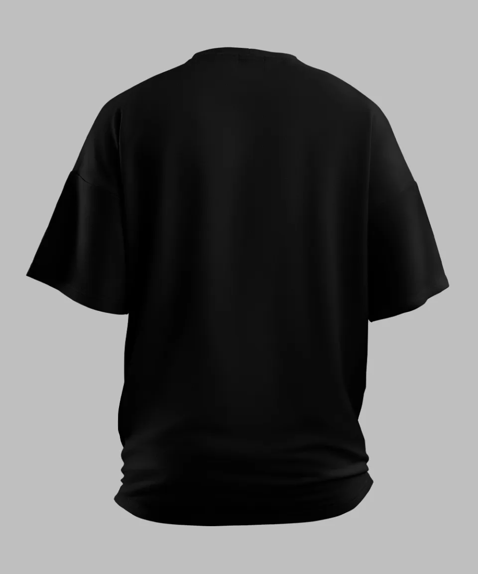 Faith Black Oversized T Shirt — detail