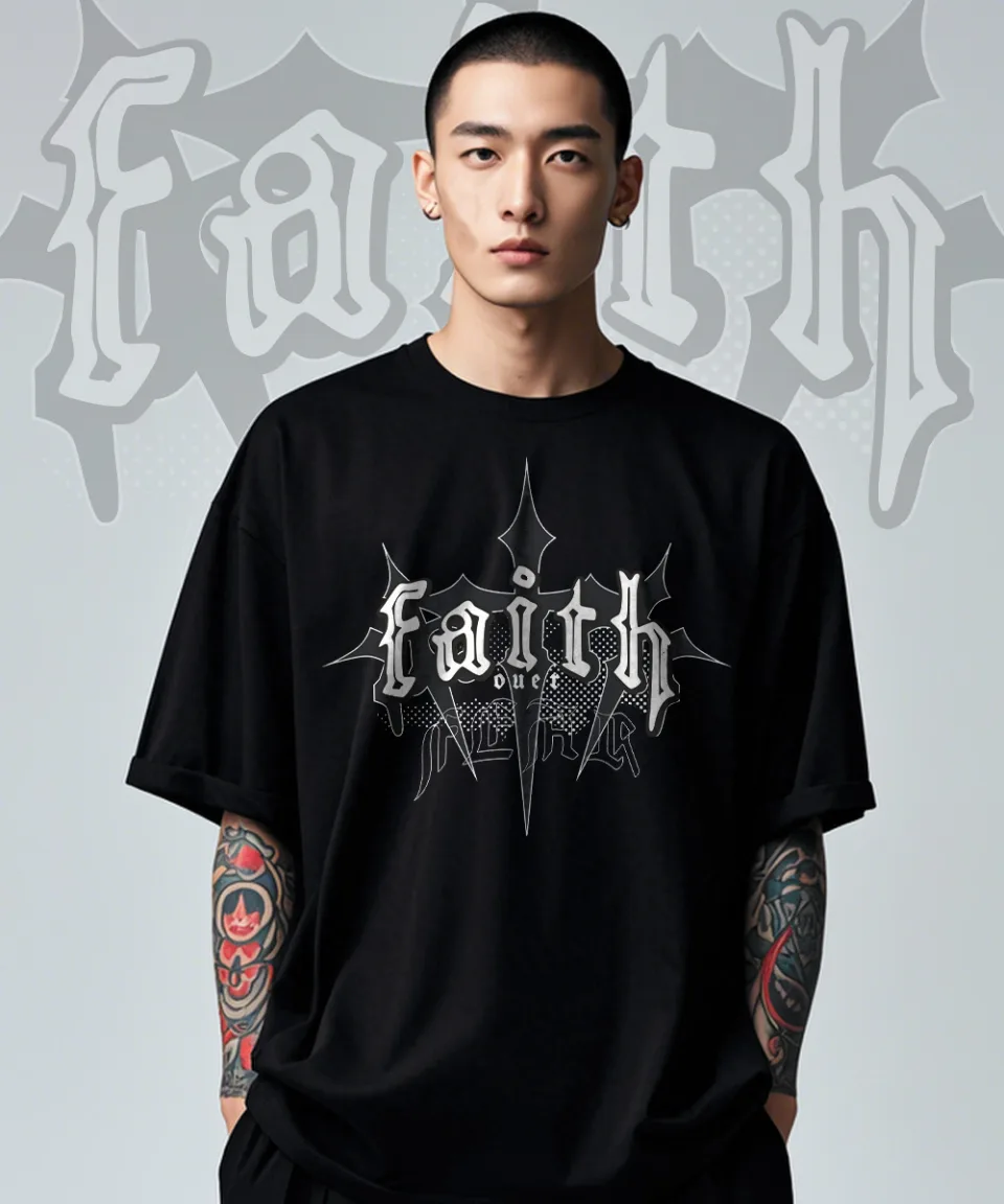 Faith Black Oversized T Shirt