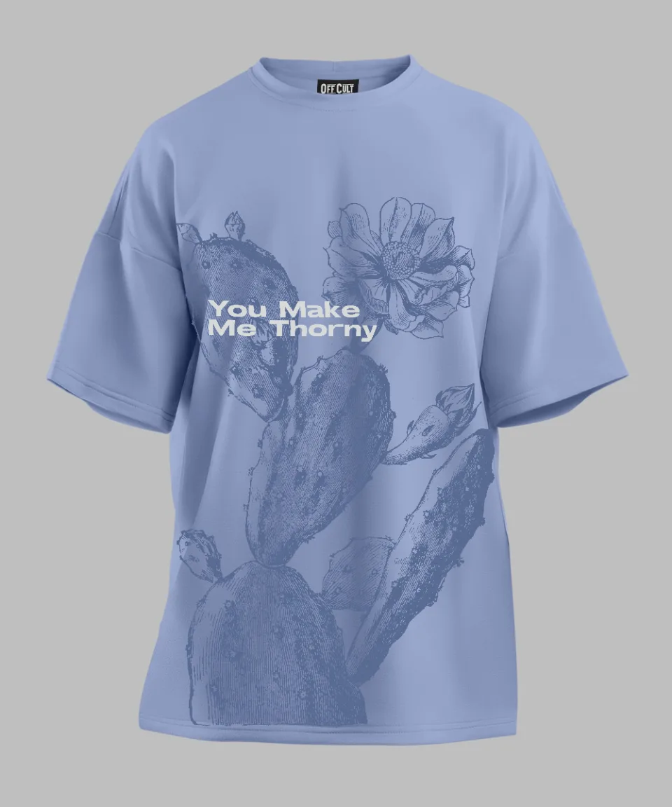 Thorny Lavender Oversized T Shirt — back