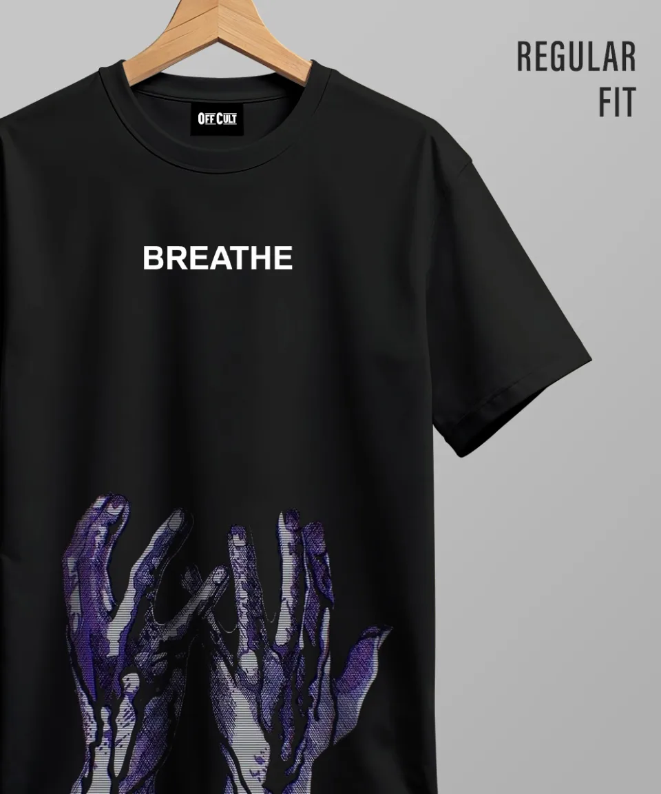 Breathe Black Regular T Shirt