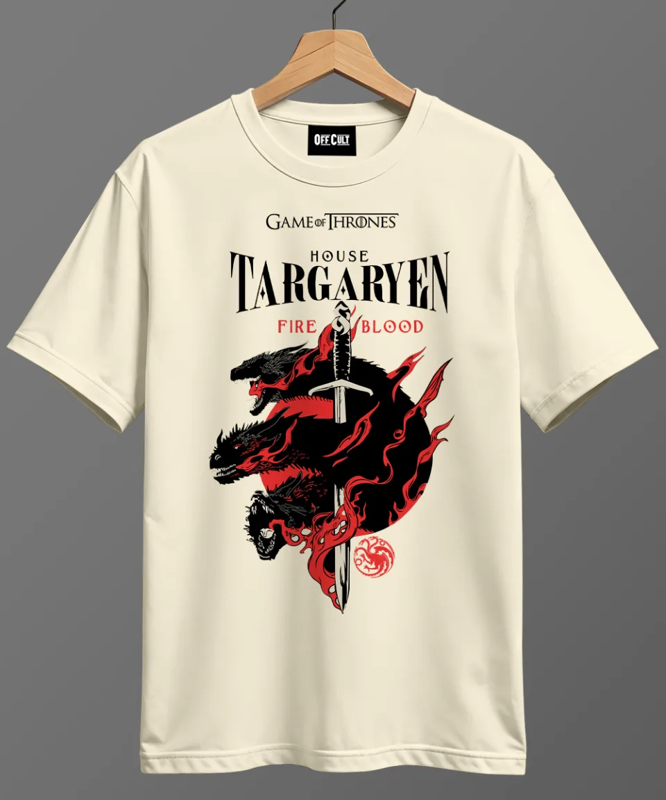 Fire Blood Off White Regular T Shirt — back
