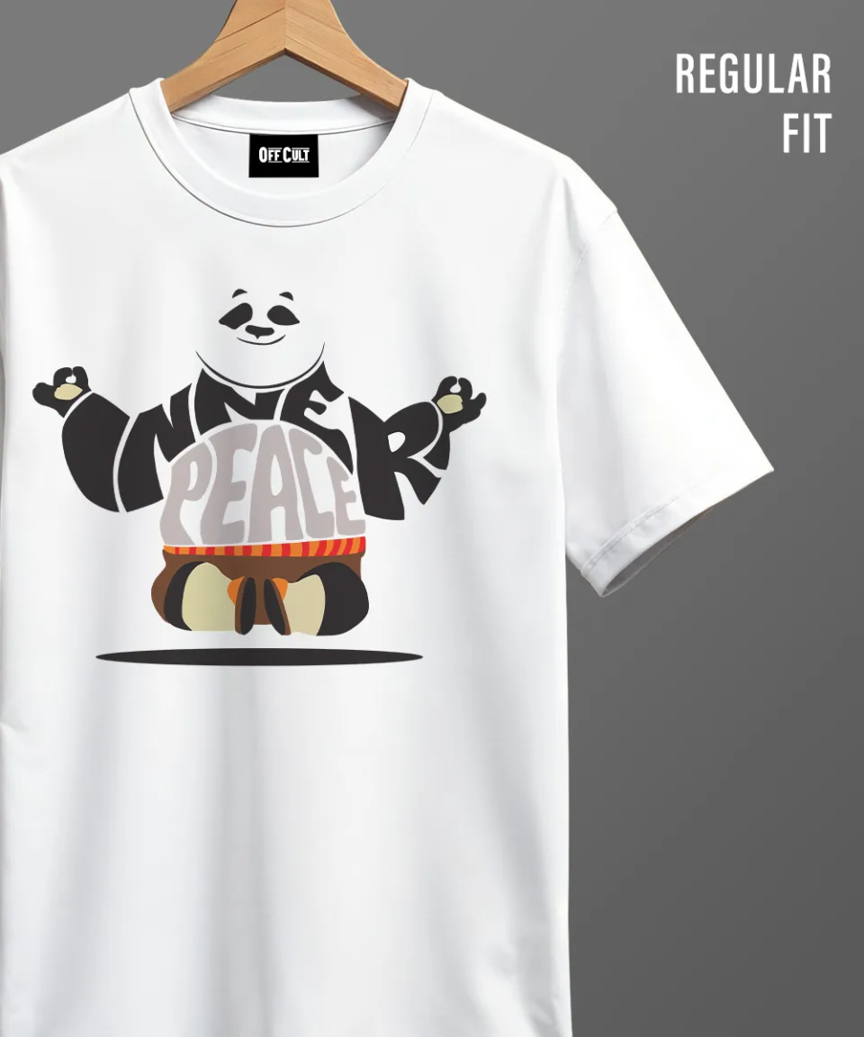 Peace Panda White Regular T Shirt