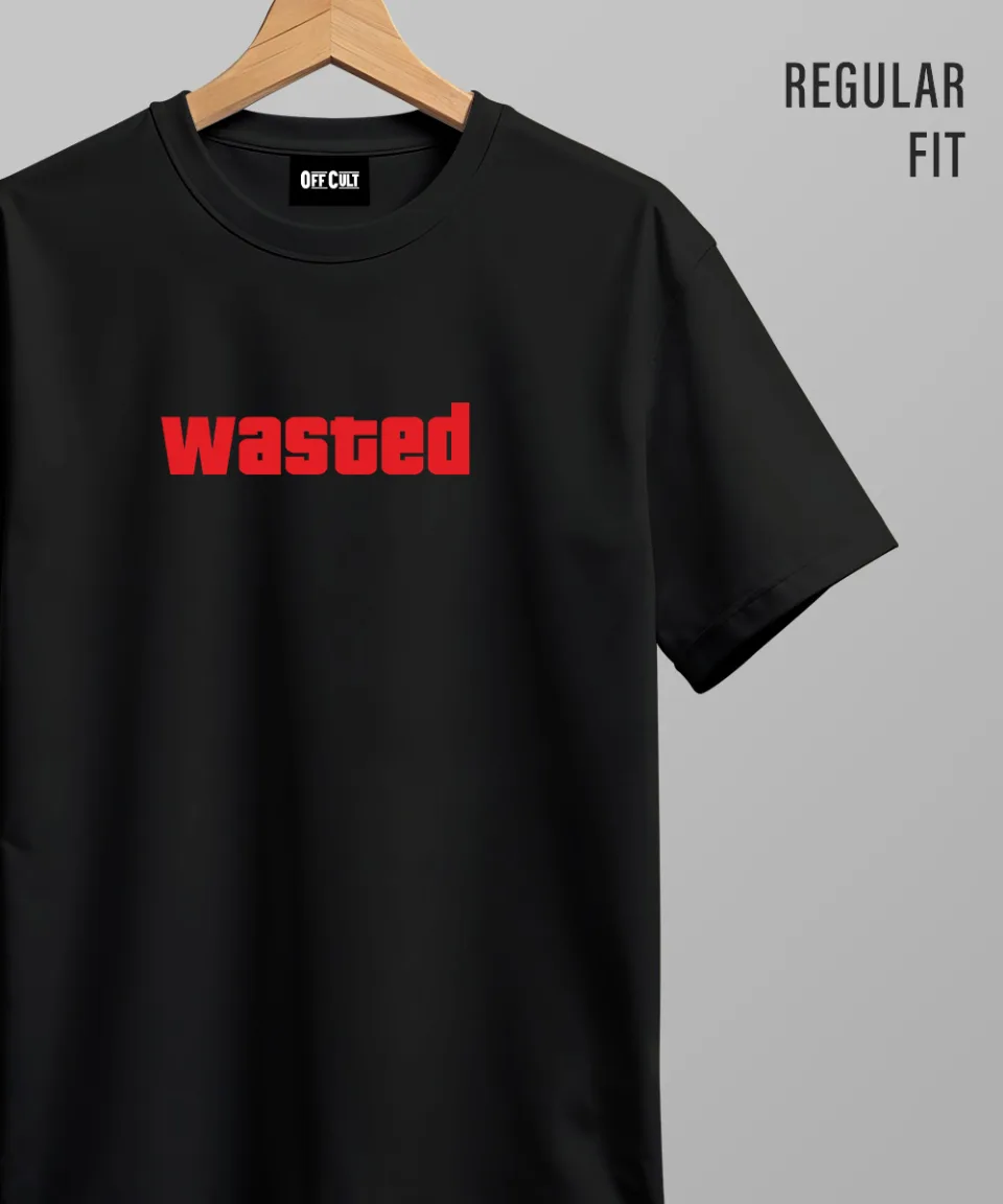 Wasted Black Regular T Shirt