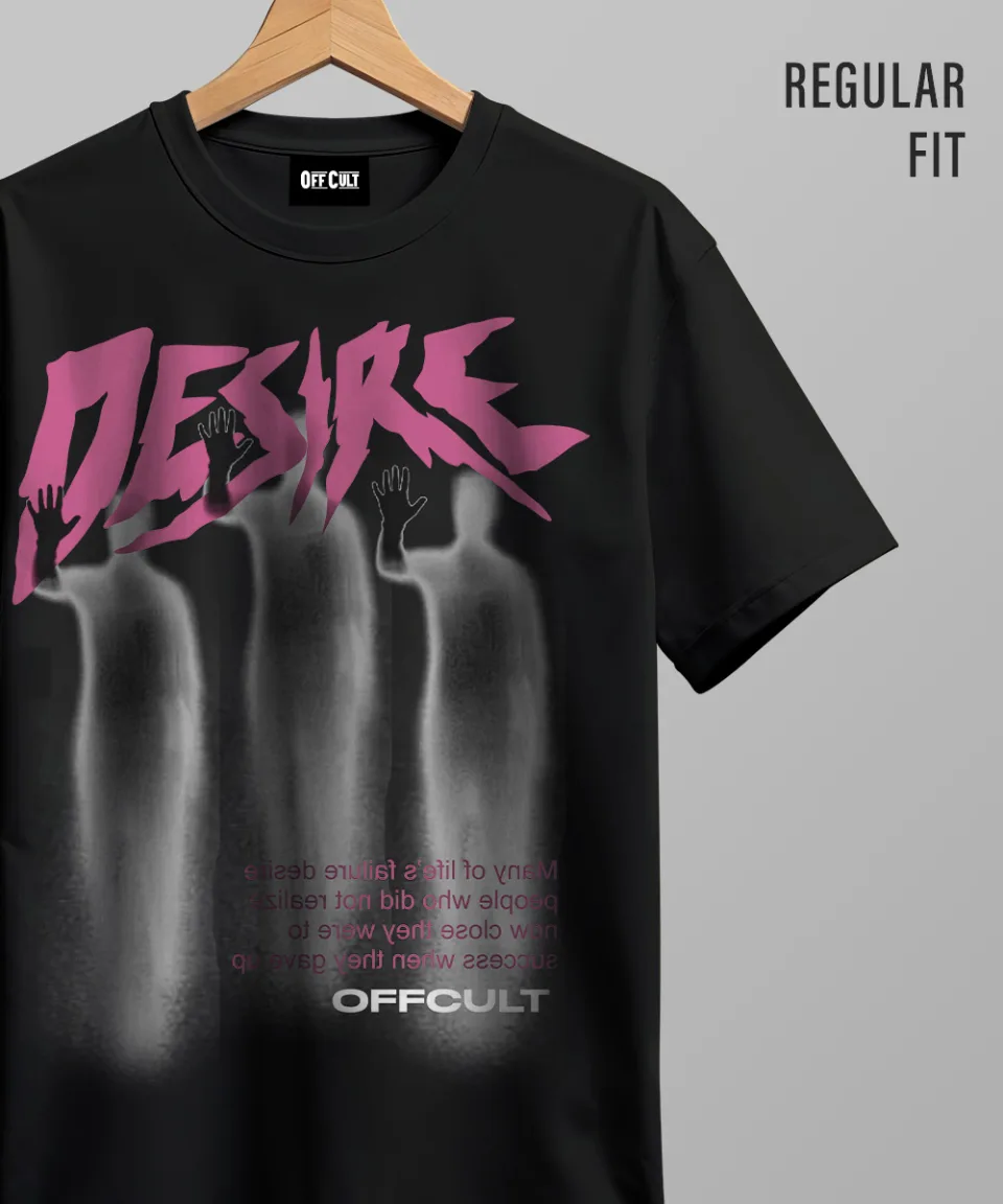 Desire Black Regular T Shirt