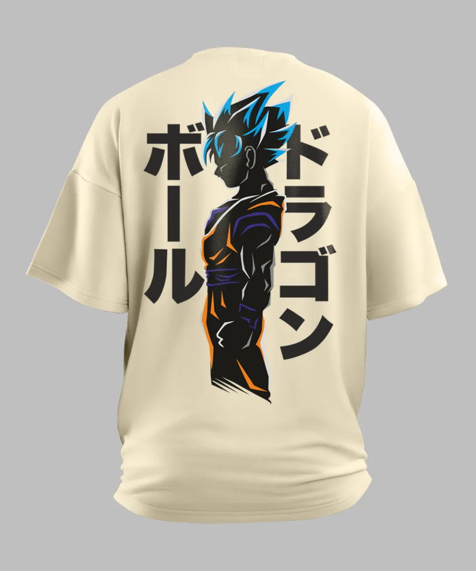 Goku Off White Oversized T Shirt — detail