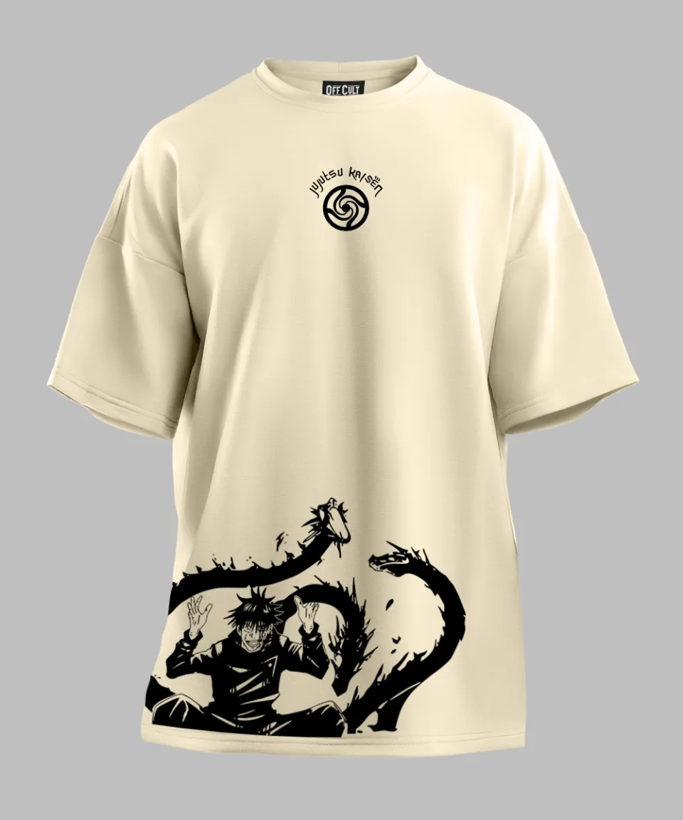 Jujutsu Dragons Off White Oversized T Shirt