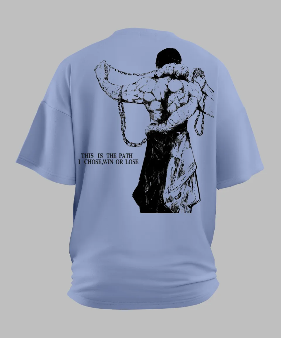 Toji Lavender Oversized T Shirt — on body