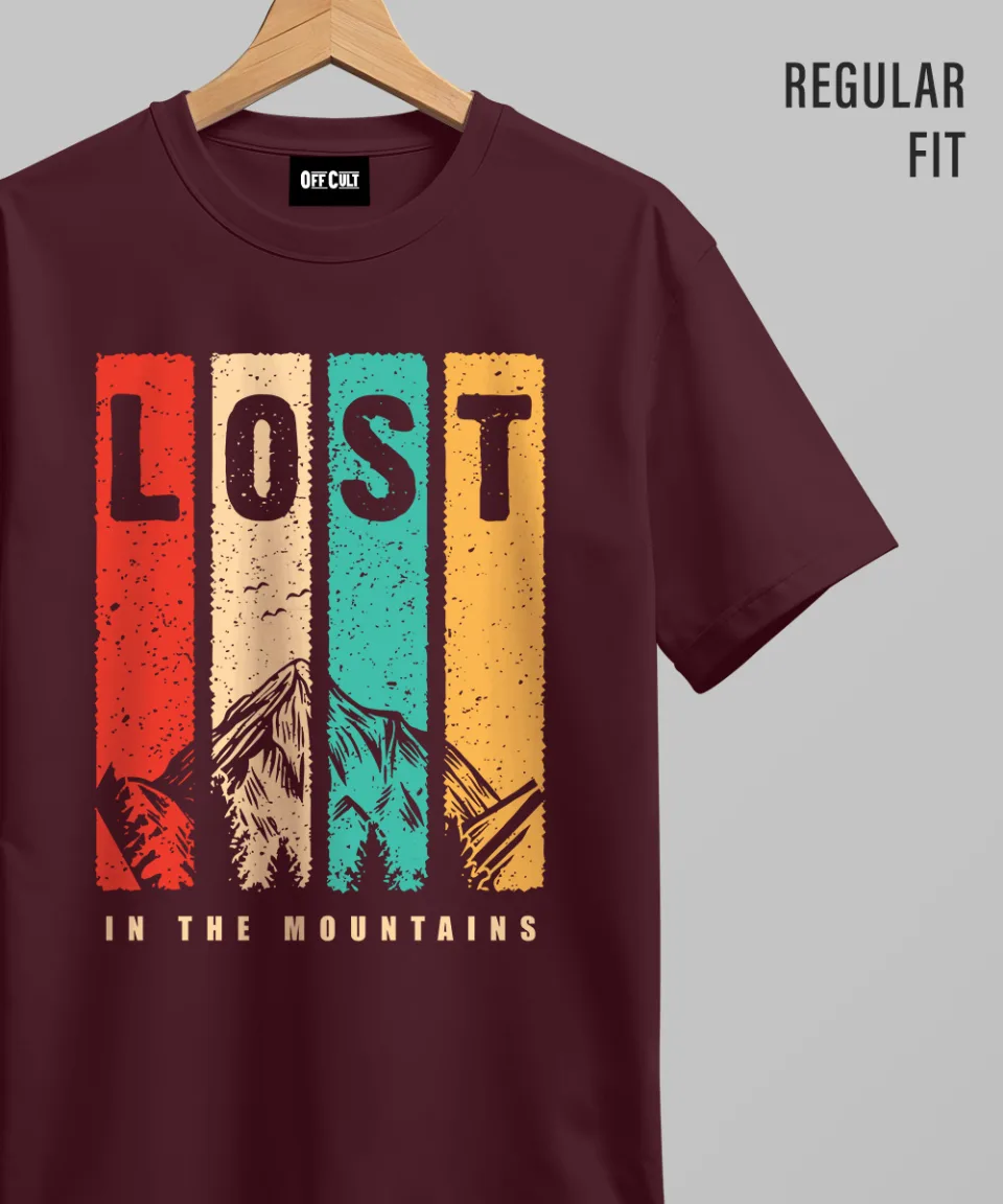 Lost in the mountain Wine Regular T Shirt