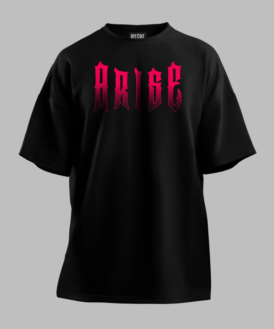 Solo Leveling Arise Black Oversized T Shirt — on body