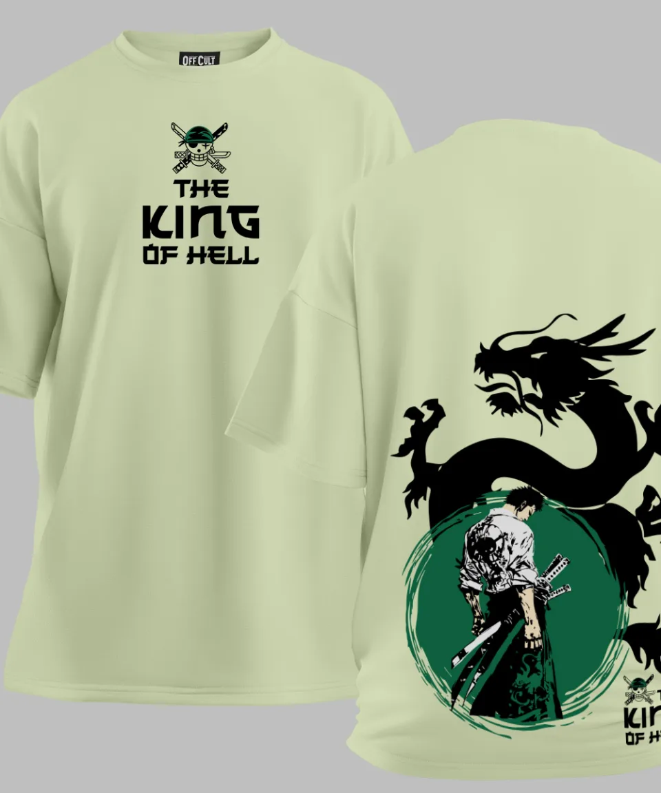 Zoro The King Of Hell Pista Green Oversized T Shirt