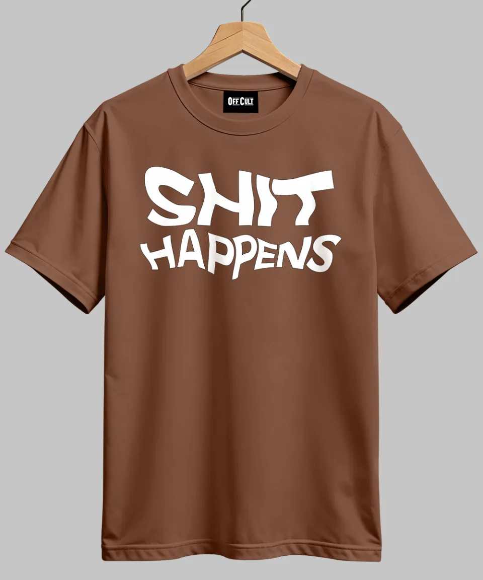 Happens Mocha Regular T Shirt — back