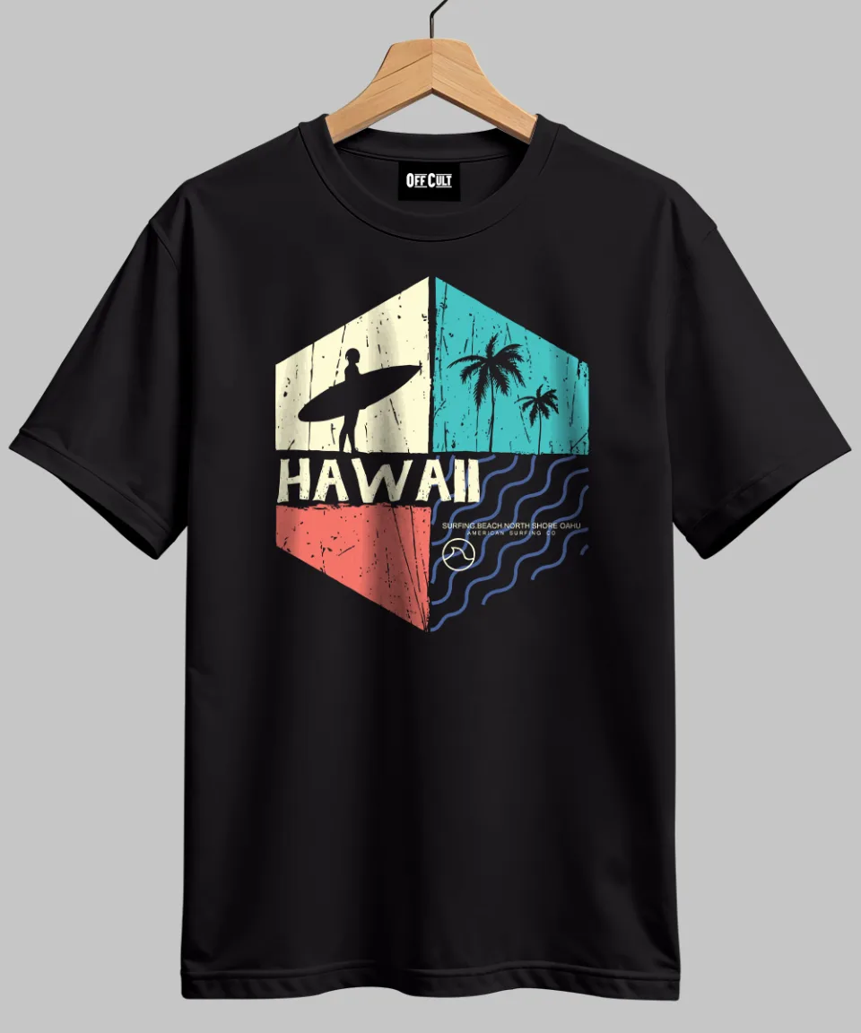 Hawaii Black Regular T Shirt — back