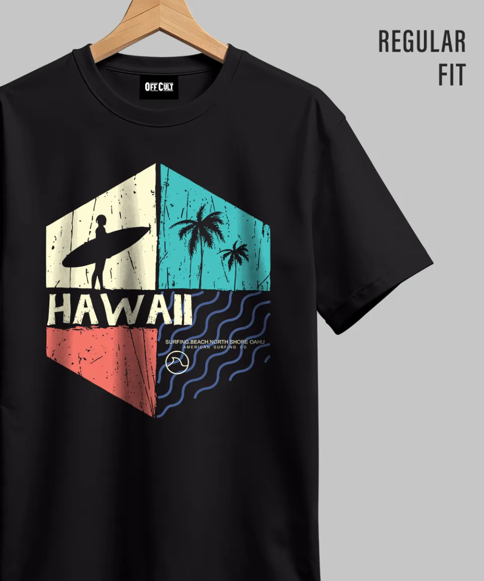 Hawaii Black Regular T Shirt