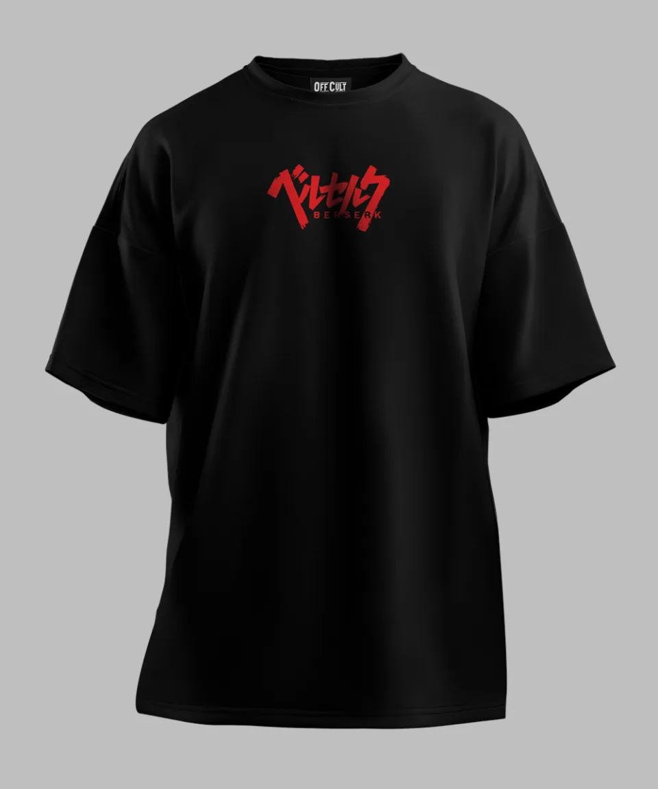 Conquer Berserk Black Oversized T-Shirt — back