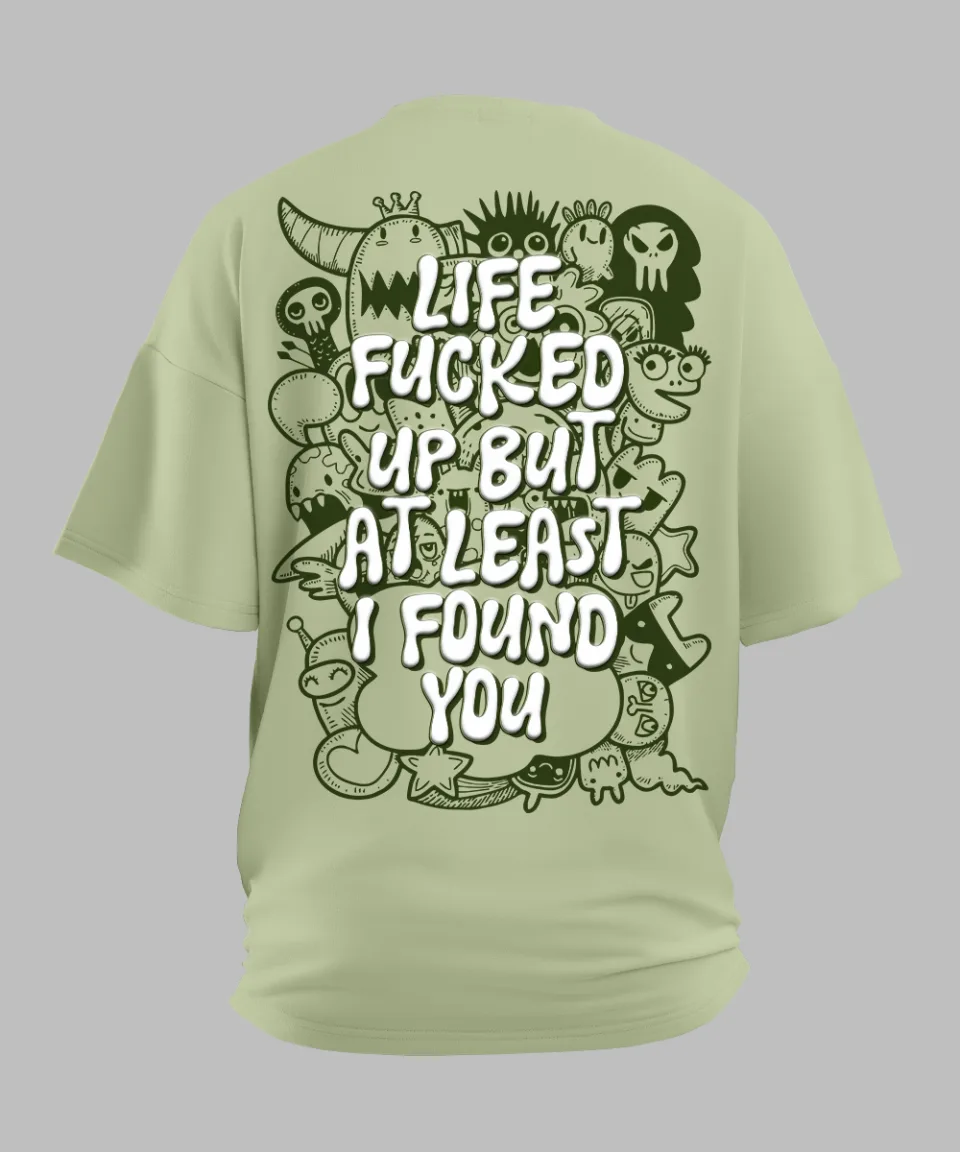 Life F Pista Green Oversized T-Shirt — detail