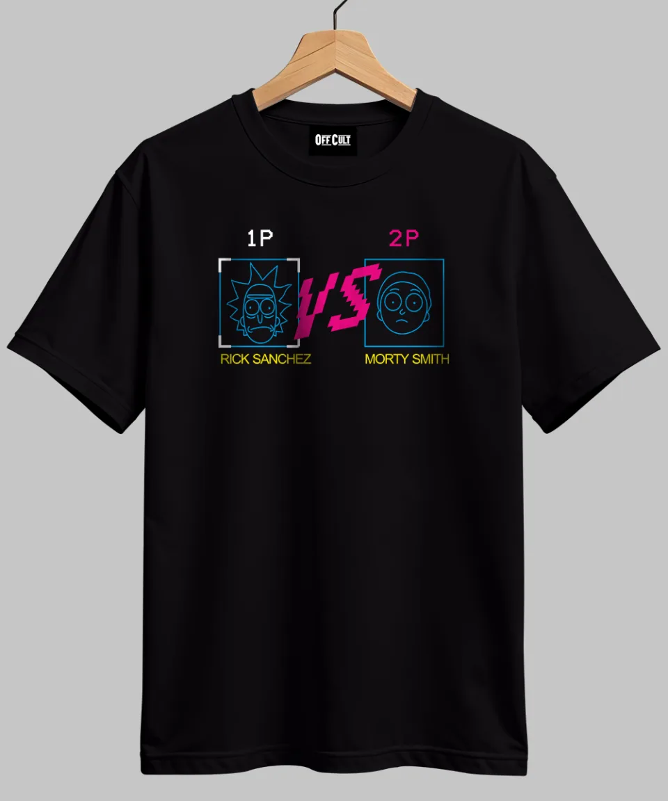 Rick and Morty PvP Black Regular T Shirt — back