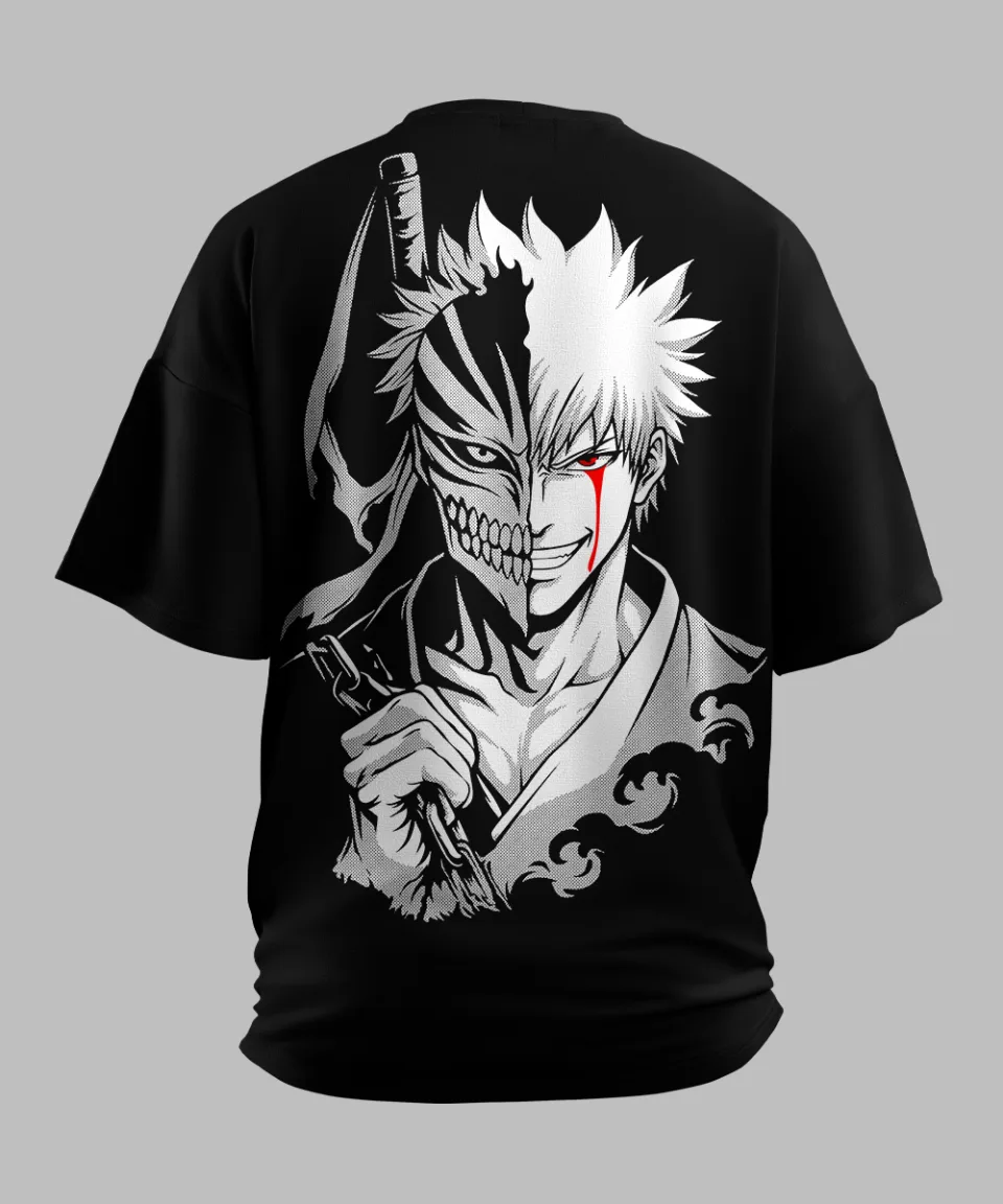 Ichigo Black Oversized T Shirt — detail