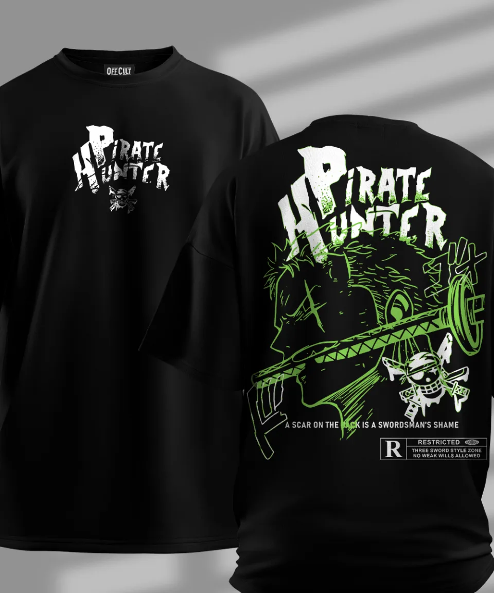 Pirate hunter Zoro Black Oversized T Shirt