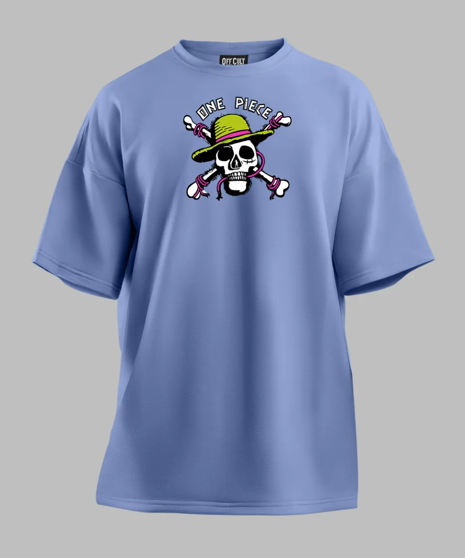 One Piece Pirate Lavender Oversized T Shirt — back