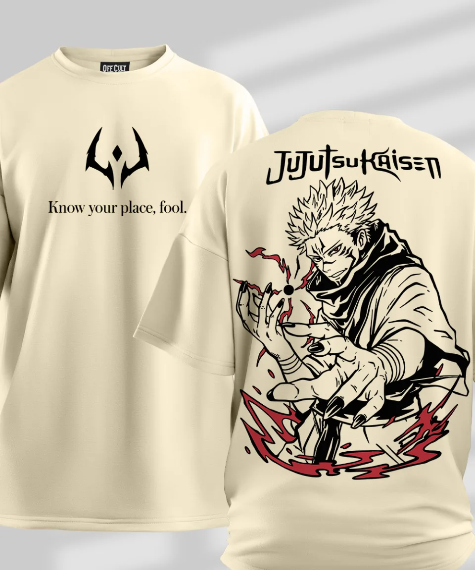 Jujutsu Kaisen Ryomen Sukuna Off White Oversized T Shirt